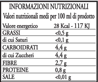 Tabella nutrizionale succo mirtillo 100 confezione 500 ml Rio del Sol